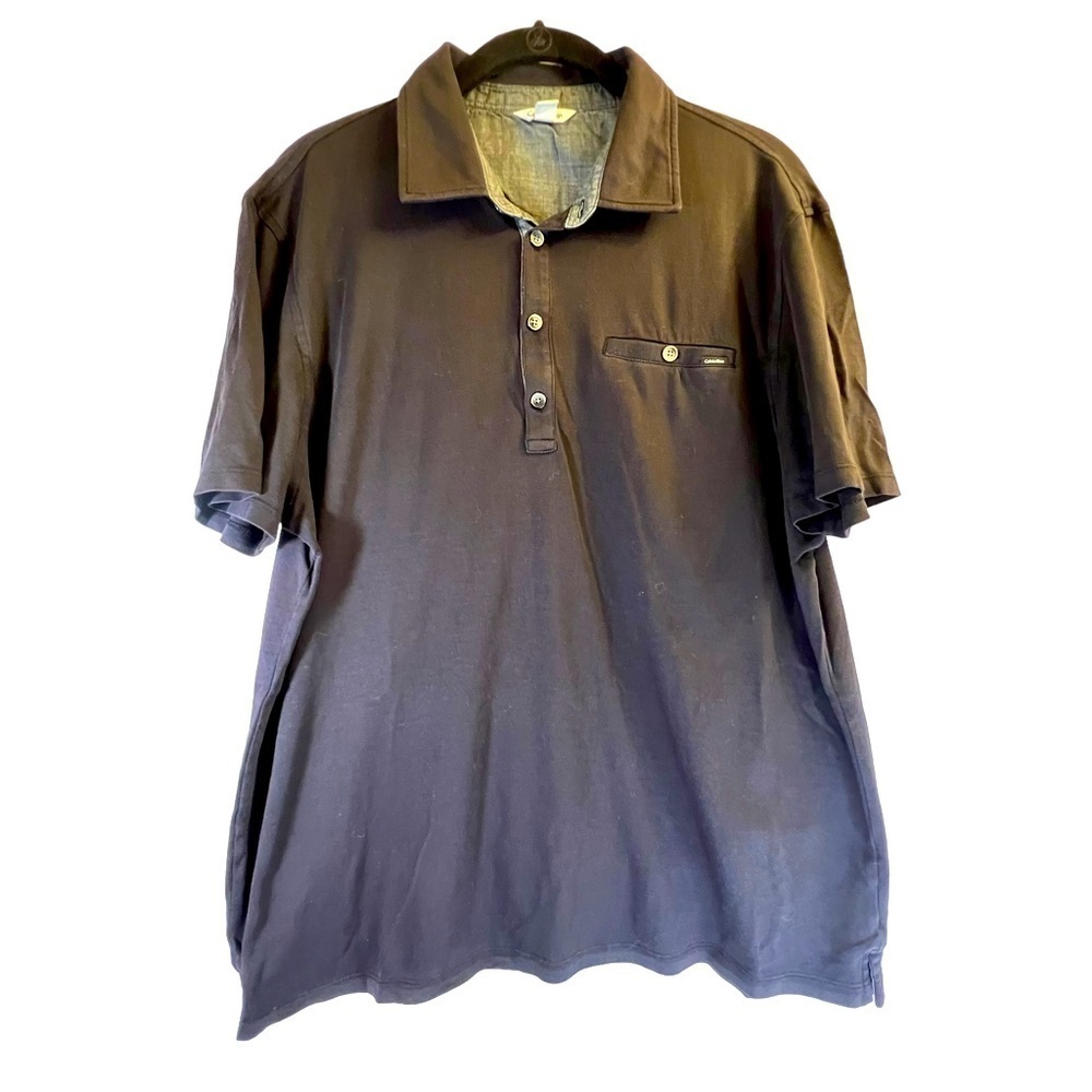 Calvin Klein Men's T-Shirt M Black Collared